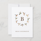 Monogram Hummingbird Notitiekaartje (Voorkant)