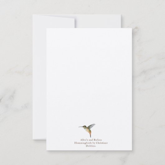 Monogram Hummingbird Notitiekaartje (Achterkant)