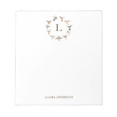 Monogram Hummingbird Post-it Notes Notitieblok (Voorkant)