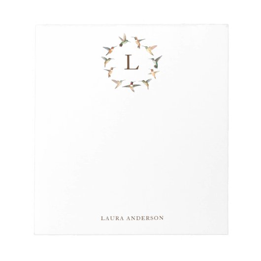 Monogram Hummingbird Post-it Notes Notitieblok (Voorkant)