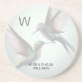 Monogram Hummingbird Sandstone Onderzetter (Voorkant)