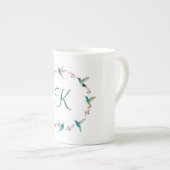 Monogram Hummingbird Wreath Porselein Kop (Voorkant rechts)