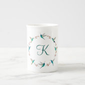 Monogram Hummingbird Wreath Porselein Kop (Voorkant)