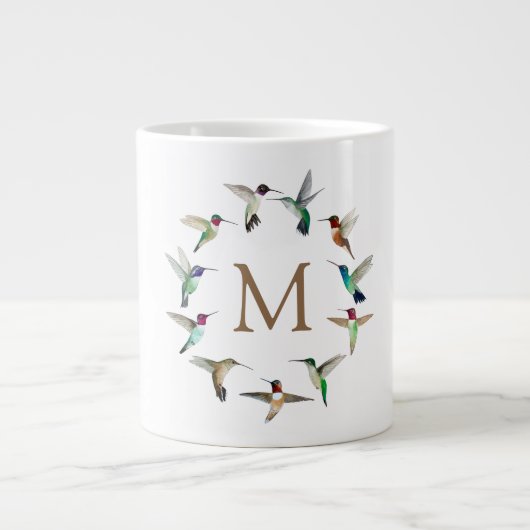 Monogram Hummingvogels Grote Koffiekop (Voorkant)