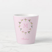 Monogram Hummingvogels Latte Mok (Voorkant)