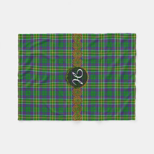 Monogram Hunter Tartan Fleece Deken (Voorkant (Horizontaal))