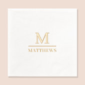 Monogram Huwelijk Elegant Minimalistisch Chic Gold Folie Servetten