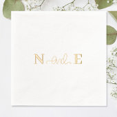 Monogram Huwelijk Elegant Modern Script Gold Folie Servetten