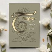  Monogram Huwelijk Elegante Typografie Folie Uitnodiging