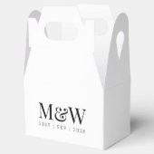 Monogram Huwelijk Modern Trouwen Zwart & Wit Bedankdoosjes (Geopend)