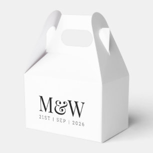Monogram Huwelijk Modern Trouwen Zwart & Wit Bedankdoosjes