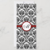 Monogram huwelijk tussen zwart en Bourgogne Kaart (Achterkant)