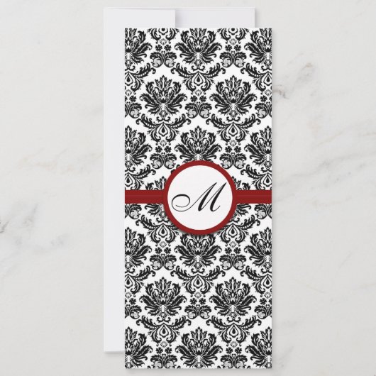 Monogram huwelijk tussen zwart en Bourgogne Kaart (Achterkant)