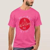 Monogram Huwelijk Verlovingsfeest T-shirt (Voorkant)