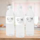 Monogram Huwelijk Water Fles Labels Huwelijk Waterfles Etiket