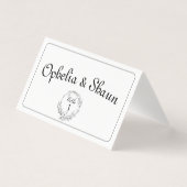Monogram Huwelijks Tafelkaartje Zwart Wit Kaart (Voorkant)
