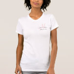 Monogram Huwelijksaankondiging Roze & Witte Tank<br><div class="desc">Monogram trouwaankondiging Elegant T-shirt. Kleine maar elegante manier om uw bruiloft te documenteren met uw initiaal,  namen en datum in de linkerbovenhoek van het shirt. U kunt de kleuren kiezen en natuurlijk aanpassen met uw persoonlijke gegevens.</div>