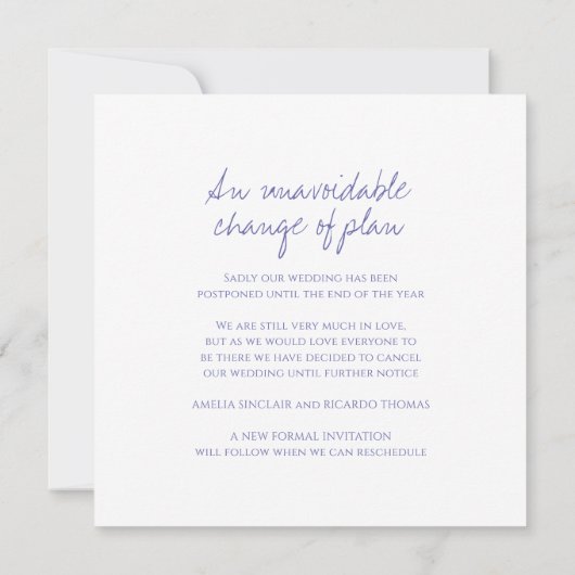 monogram huwelijksannulering aankondiging (Achterkant)