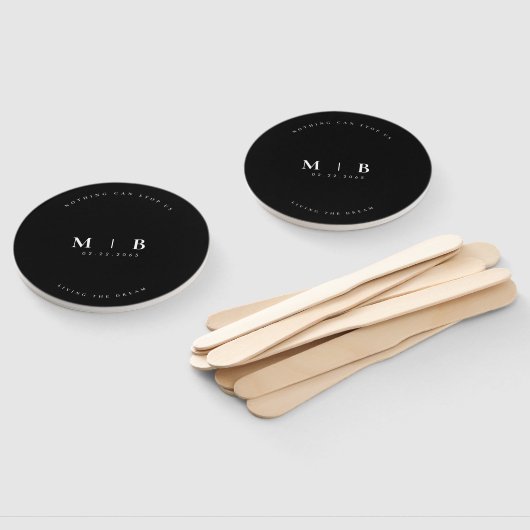 Monogram huwelijksdatum Niets kan ons huwelijk teg Handwaaier (Niet-gemonteerd)