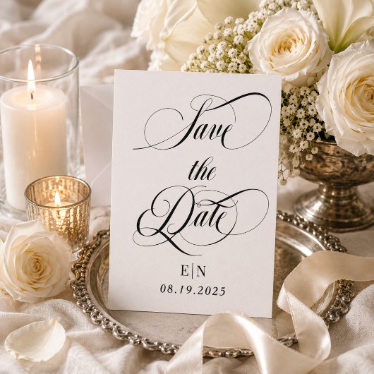 Monogram Huwelijksfoto Save The Date