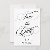 Monogram Huwelijksfoto Save The Date (Voorkant)