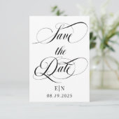 Monogram Huwelijksfoto Save The Date (Staand voorkant)
