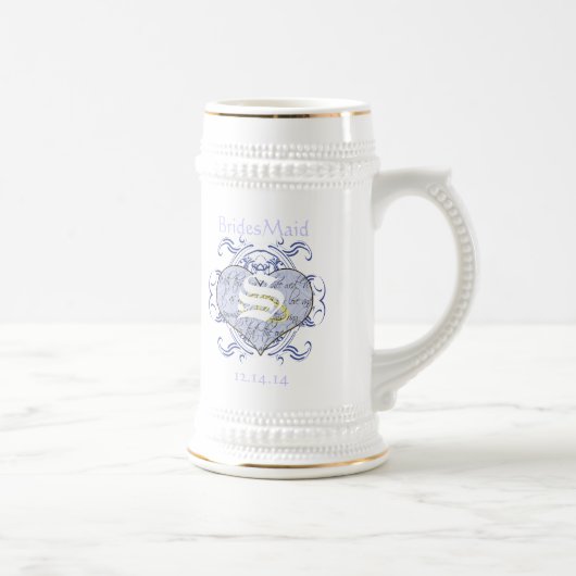 Monogram Huwelijksgelofte Hart Bierpul (Rechts)