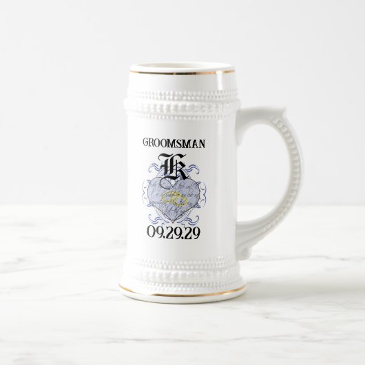 Monogram Huwelijksgelofte Hart Bierpul (Rechts)