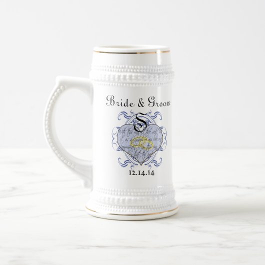 Monogram Huwelijksgelofte Hart Bierpul (Links)