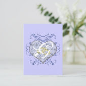 Monogram Huwelijksgelofte Hart Briefkaart (Staand voorkant)