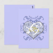 Monogram Huwelijksgelofte Hart Briefkaart (Voorkant / Achterkant)