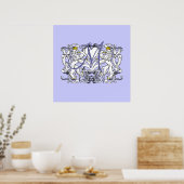 Monogram Huwelijksgelofte Hart Poster (Keuken)