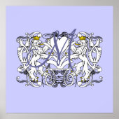 Monogram Huwelijksgelofte Hart Poster (Voorkant)