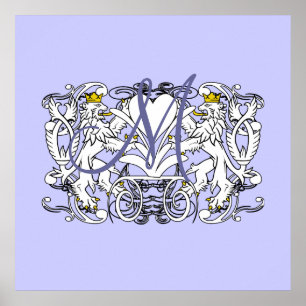 Monogram Huwelijksgelofte Hart Poster