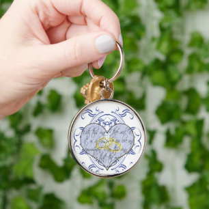 Monogram Huwelijksgelofte Hart Sleutelhanger