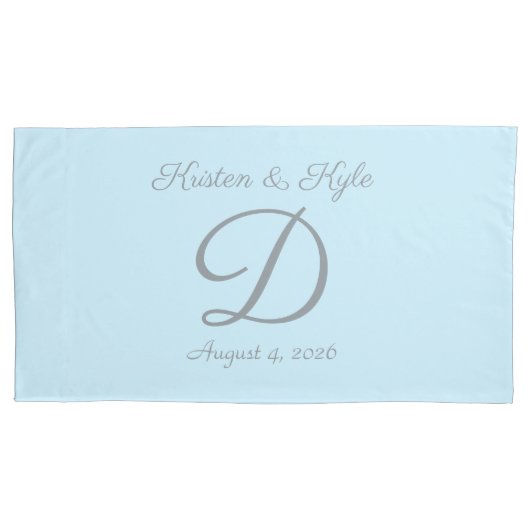 Monogram huwelijksgeschenk kussensloop (Voorkant-Links)