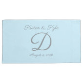 Monogram huwelijksgeschenk kussensloop (Voorkant-Rechts)