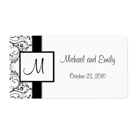 Monogram huwelijksgunstiglabels etiket (Voorkant)
