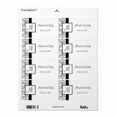 Monogram huwelijksgunstiglabels etiket (Full Sheet)