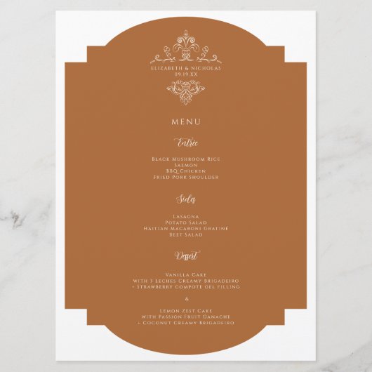  monogram | Huwelijksmenu Menu (Voorkant)