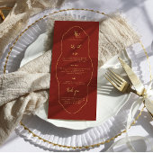 Monogram huwelijksmenu met dank menu