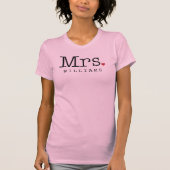 Monogram huwelijksnaam van mevrouw t-shirt (Voorkant)