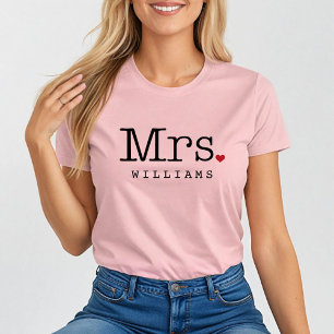 Monogram huwelijksnaam van mevrouw t-shirt