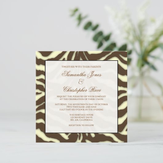 Monogram, huwelijksuitnodigingen kaart (Staand voorkant)