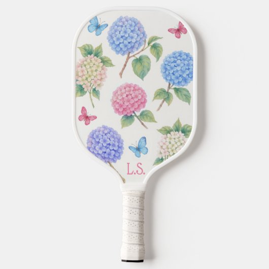 Monogram Hydrangea & Butterfly Pickleball Paddle (Achterkant)