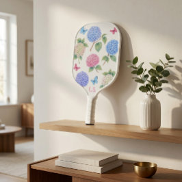 Monogram Hydrangea & Butterfly Pickleball Paddle
