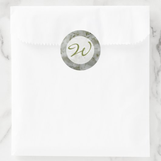 Monogram Hydrangea-Sticker Ronde Sticker (Tas)