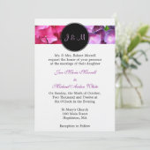 Monogram Hydrangea Wedding Uitnodiging (Staand voorkant)