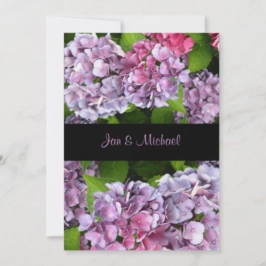 Monogram Hydrangea Wedding Uitnodiging (Achterkant)