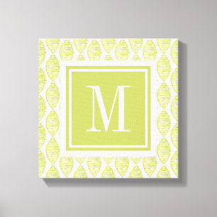 Monogram   Hygge Flowers Patroon Canvas Afdruk